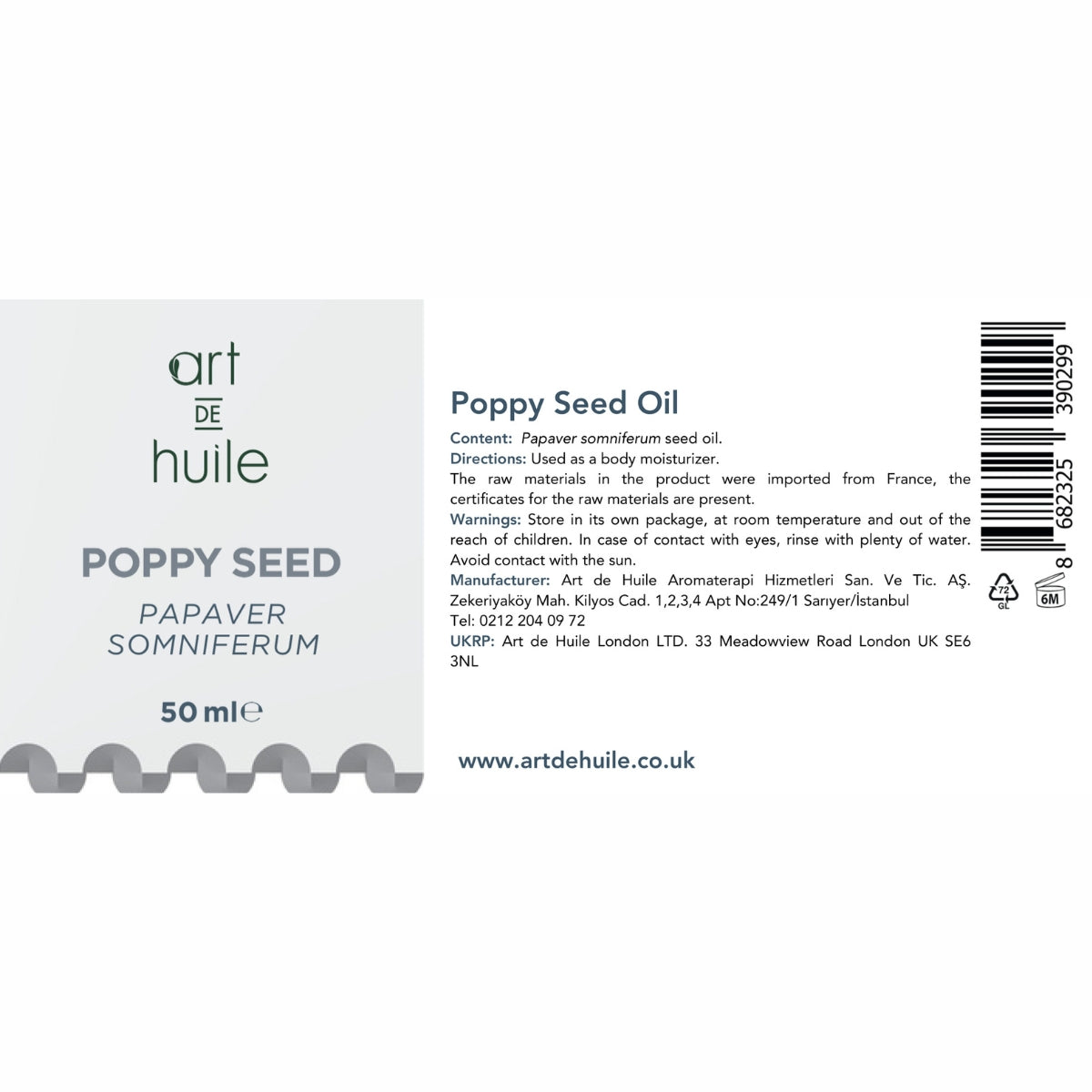 Poppy Seed - Nourishing & Soothing Skin Oil 50 ml
